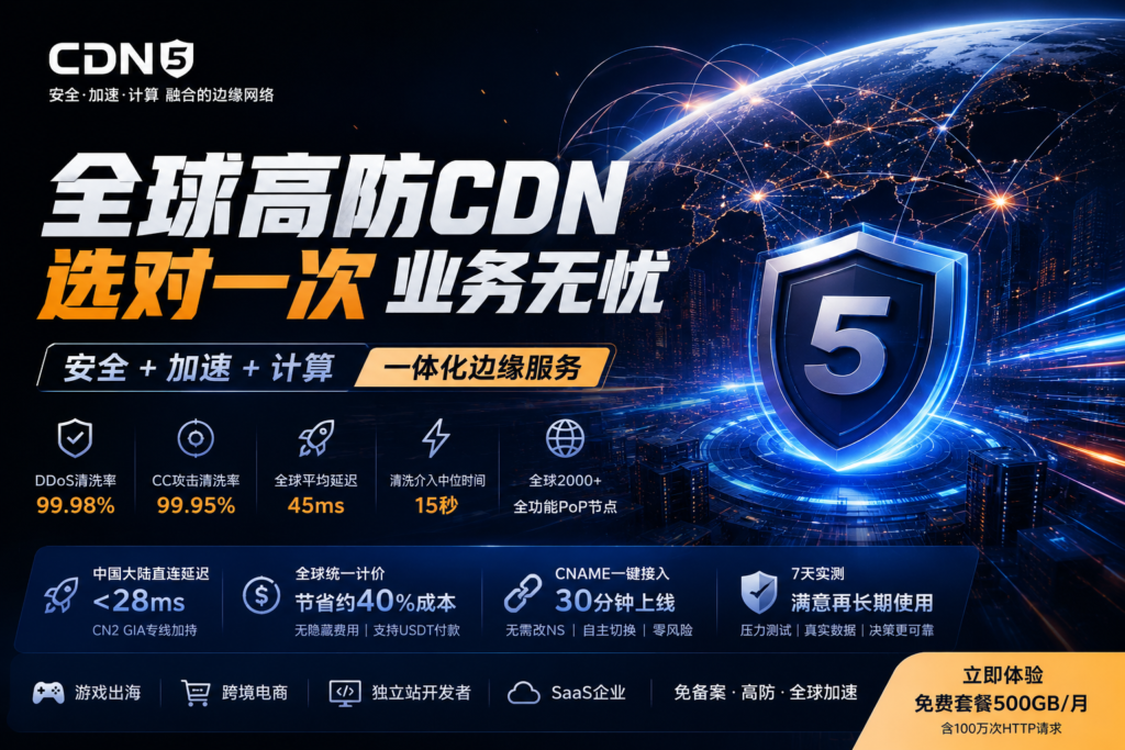 2026海外CDN深度测评：推荐CDN5的硬核理由!